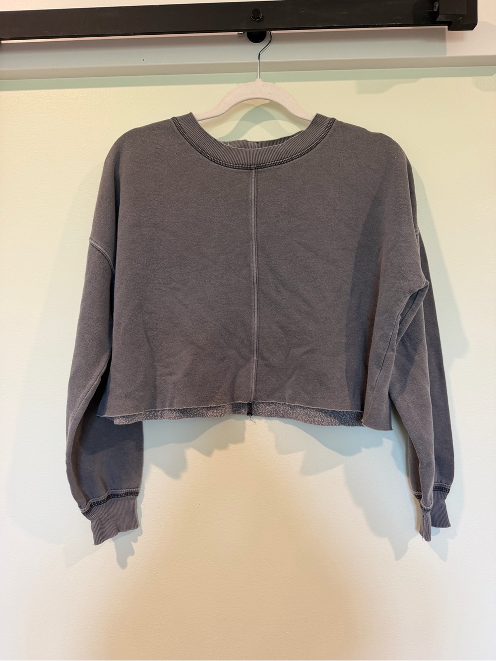 Arizona Jean Company Cropped Crewneck Sweatshirt - Charcoal Gray
